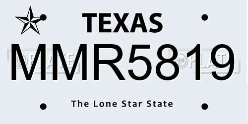 MMR5819 Texas License Plate