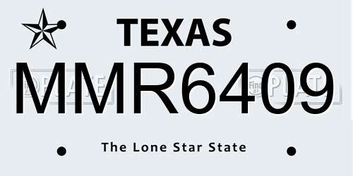 MMR6409 Texas License Plate