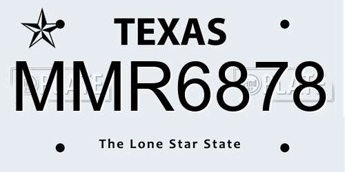 MMR6878 Texas License Plate