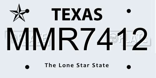 MMR7412 Texas License Plate