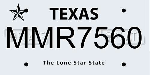 MMR7560 Texas License Plate
