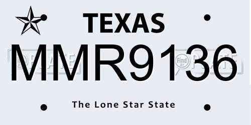 MMR9136 Texas License Plate