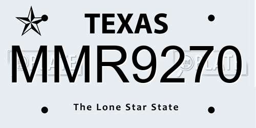 MMR9270 Texas License Plate