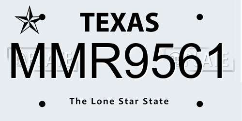 MMR9561 Texas License Plate