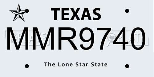MMR9740 Texas License Plate