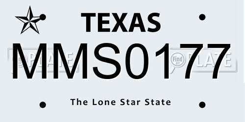 MMS0177 Texas License Plate