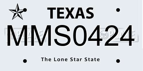 MMS0424 Texas License Plate