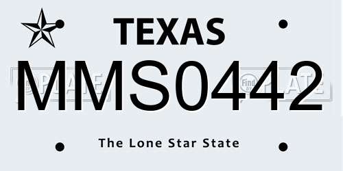 MMS0442 Texas License Plate