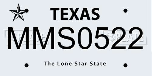 MMS0522 Texas License Plate