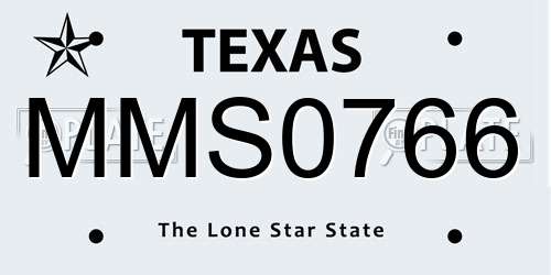 MMS0766 Texas License Plate