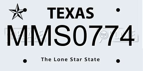 MMS0774 Texas License Plate
