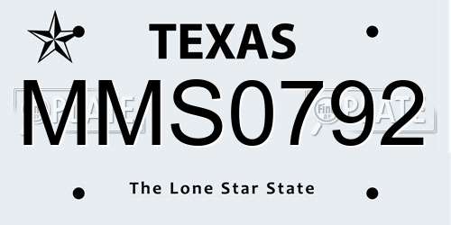 MMS0792 Texas License Plate