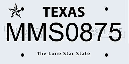 MMS0875 Texas License Plate