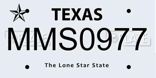 MMS0977 Texas License Plate