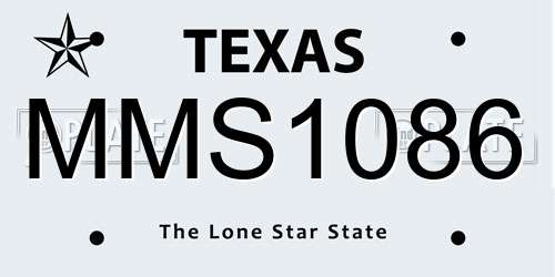 MMS1086 Texas License Plate