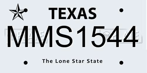 MMS1544 Texas License Plate