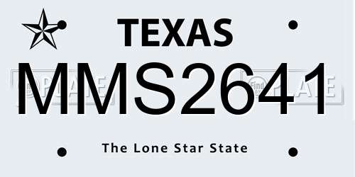 MMS2641 Texas License Plate