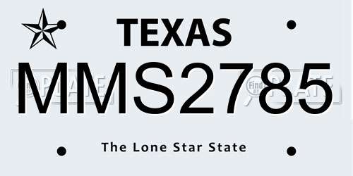 MMS2785 Texas License Plate