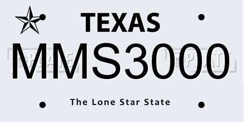 MMS3000 Texas License Plate