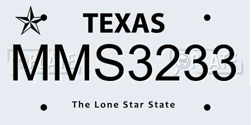 MMS3233 Texas License Plate
