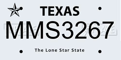 MMS3267 Texas License Plate