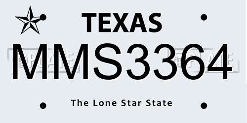 MMS3364 Texas License Plate