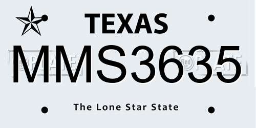 MMS3635 Texas License Plate