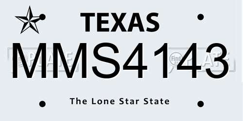 MMS4143 Texas License Plate