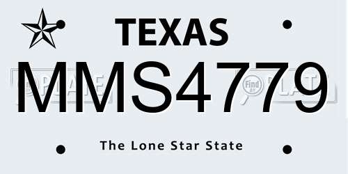 MMS4779 Texas License Plate