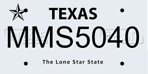 MMS5040 Texas License Plate