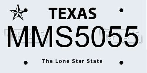 MMS5055 Texas License Plate