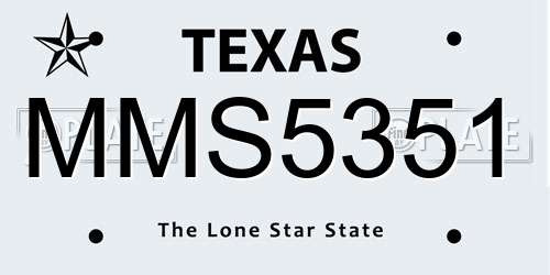 MMS5351 Texas License Plate