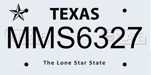 MMS6327 Texas License Plate
