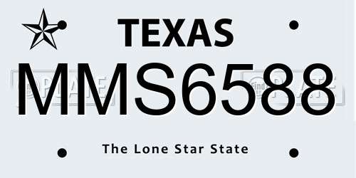 MMS6588 Texas License Plate