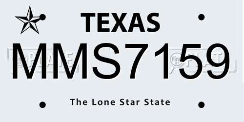 MMS7159 Texas License Plate
