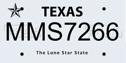 MMS7266 Texas License Plate