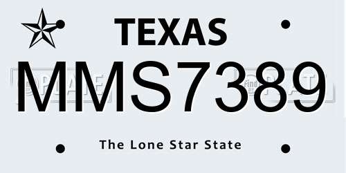 MMS7389 Texas License Plate