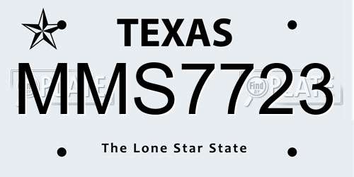 MMS7723 Texas License Plate