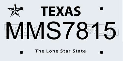MMS7815 Texas License Plate