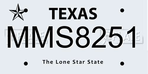 MMS8251 Texas License Plate