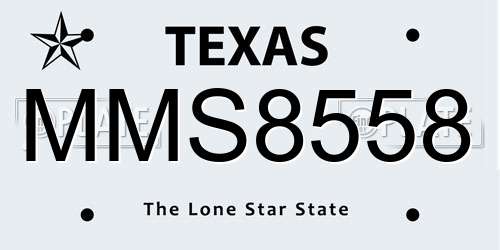 MMS8558 Texas License Plate