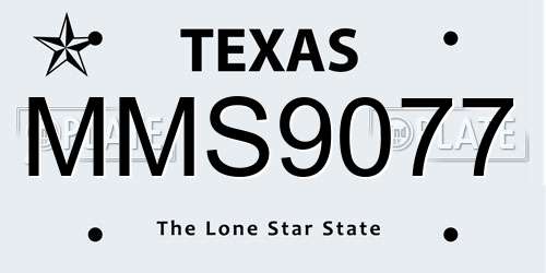 MMS9077 Texas License Plate