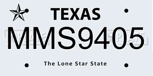 MMS9405 Texas License Plate
