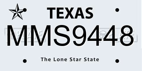 MMS9448 Texas License Plate