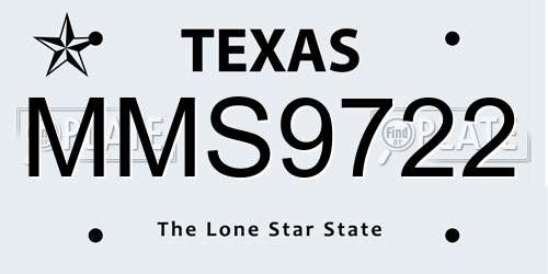 MMS9722 Texas License Plate