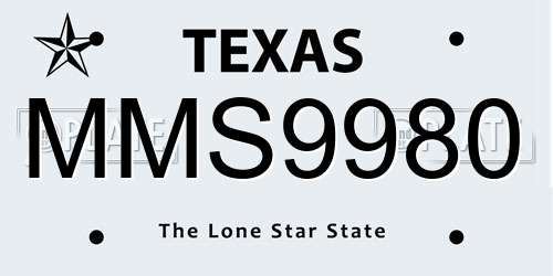 MMS9980 Texas License Plate