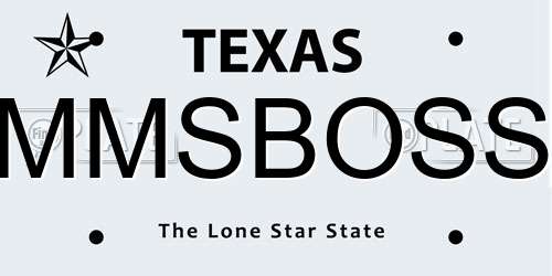 MMSBOSS Texas License Plate