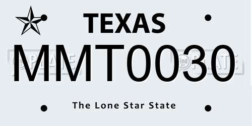 MMT0030 Texas License Plate