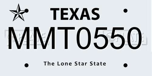 MMT0550 Texas License Plate