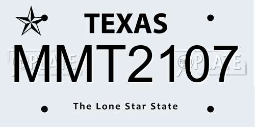MMT2107 Texas License Plate